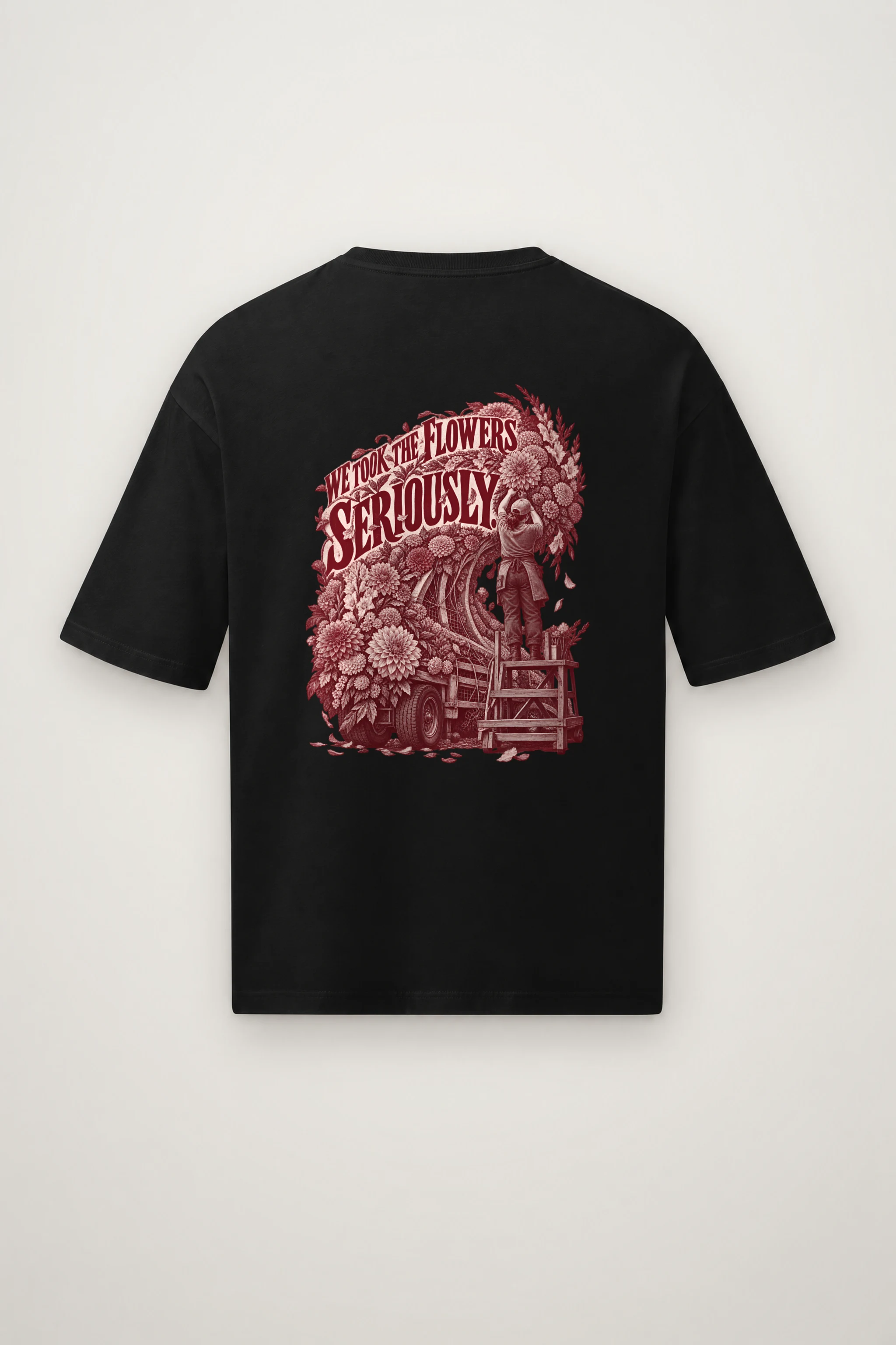 "We Took The Flowers Seriously" Men's Oversized Heavyweight Crewneck T-Shirt