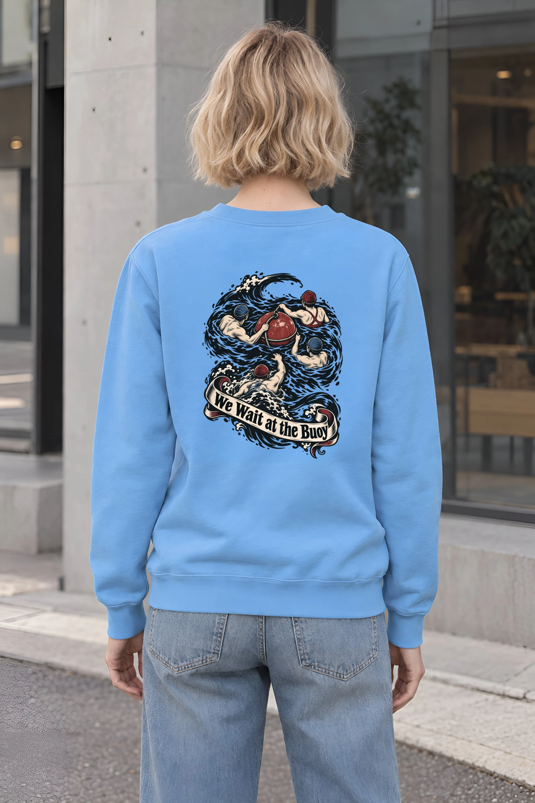 "We Wait at the Buoy" Heavy Blend Unisex Crewneck Sweatshirt