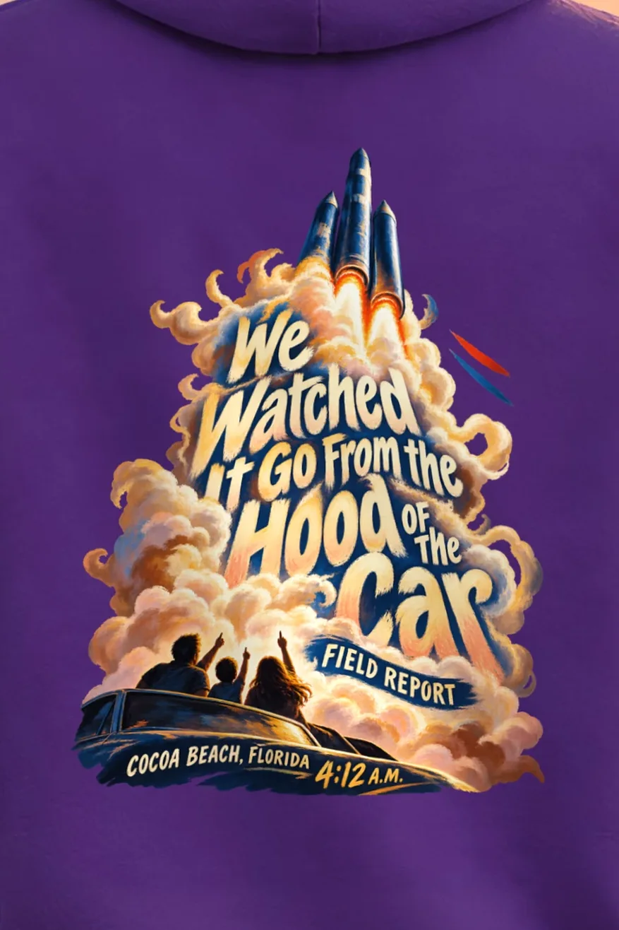 "We Watched It Go" Heavy Blend Unisex Pullover Hoodie - the graphic up close