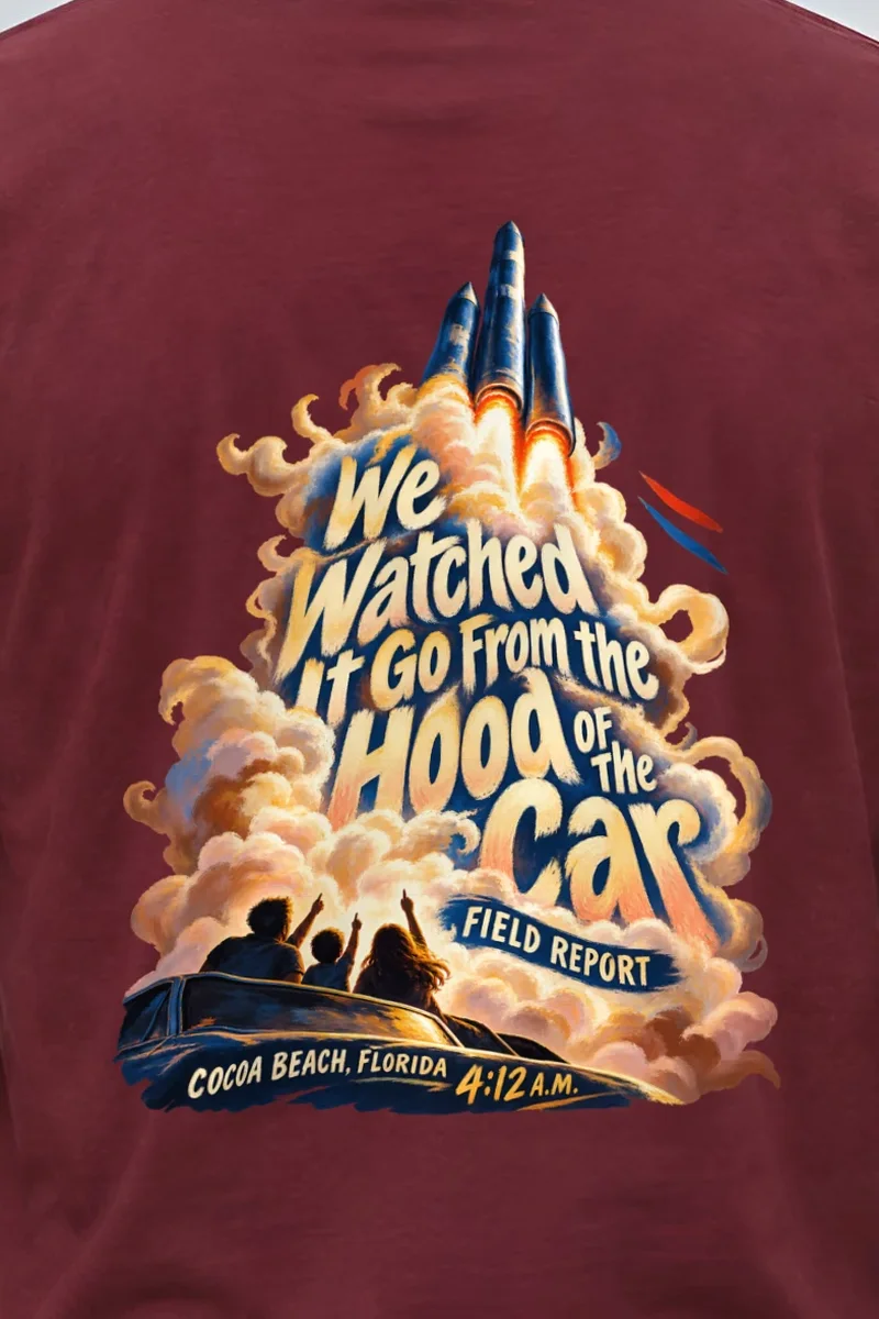 "We Watched It Go" Unisex Longsleeve T-shirt - the graphic up close