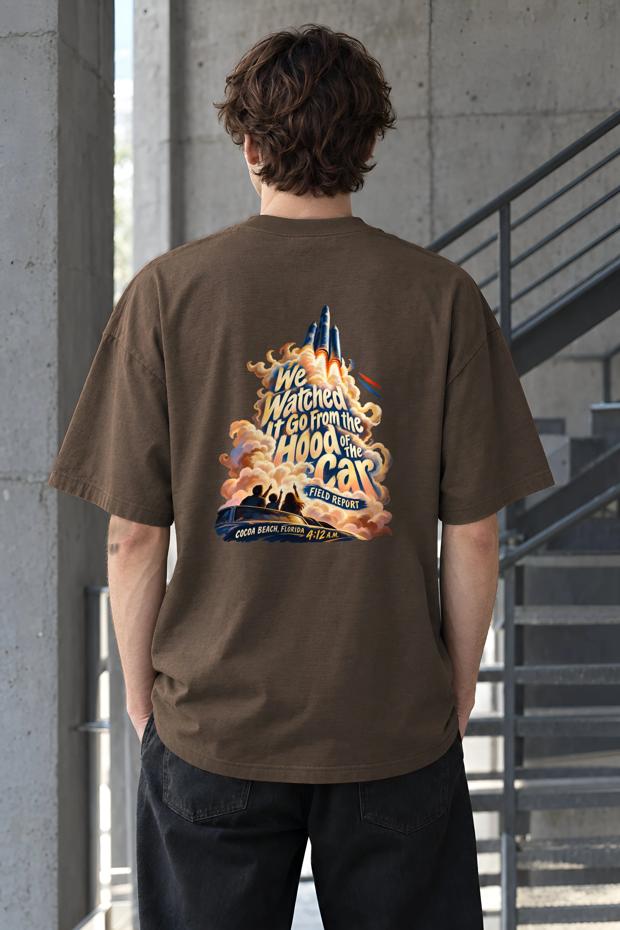 "We Watched It Go" Unisex Oversized Heavyweight Crewneck T-Shirt