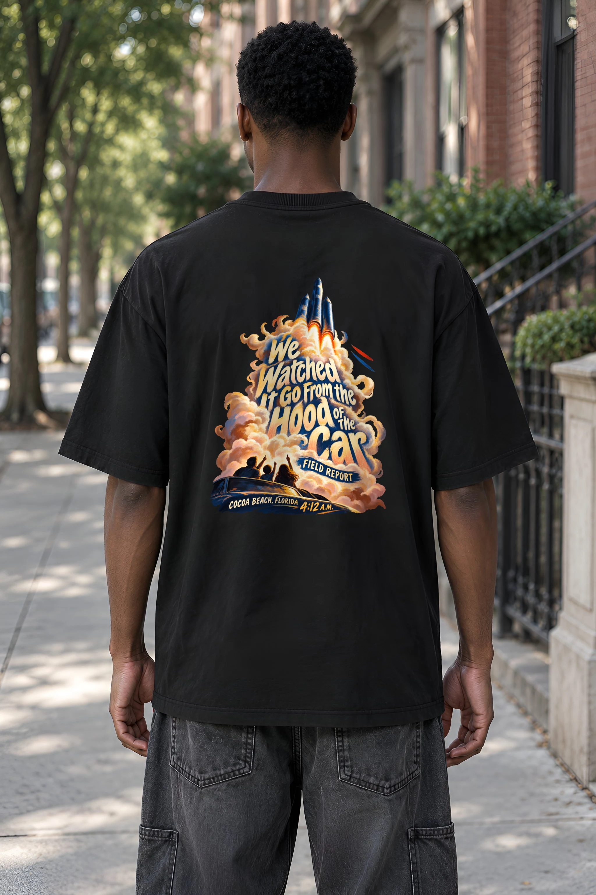 "We Watched It Go" Unisex Oversized Heavyweight Crewneck T-Shirt