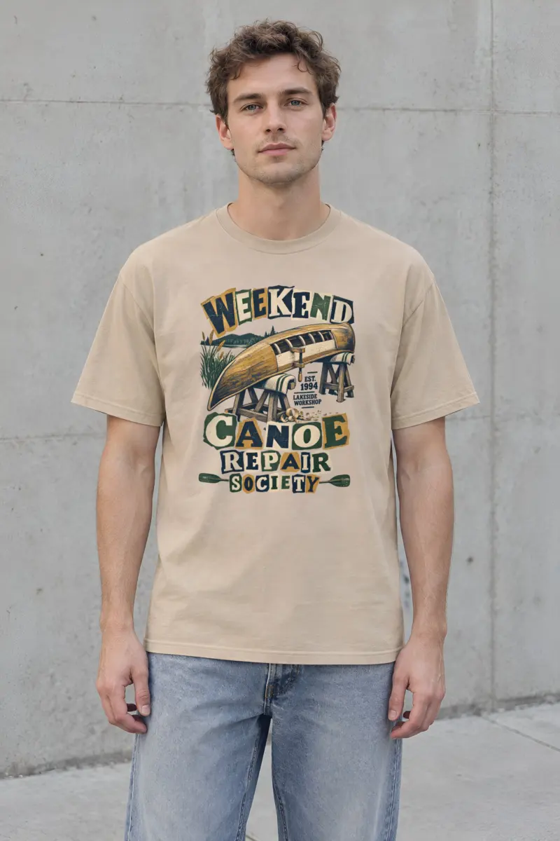 "Weekend Canoe Repair Society" Heavyweight Unisex Crewneck T-shirt