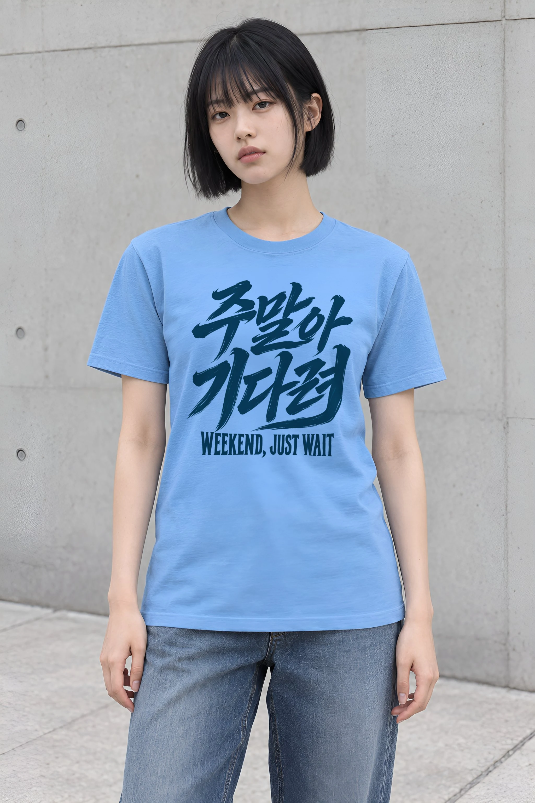 "Weekend, Just Wait" Heavyweight Unisex Crewneck T-shirt