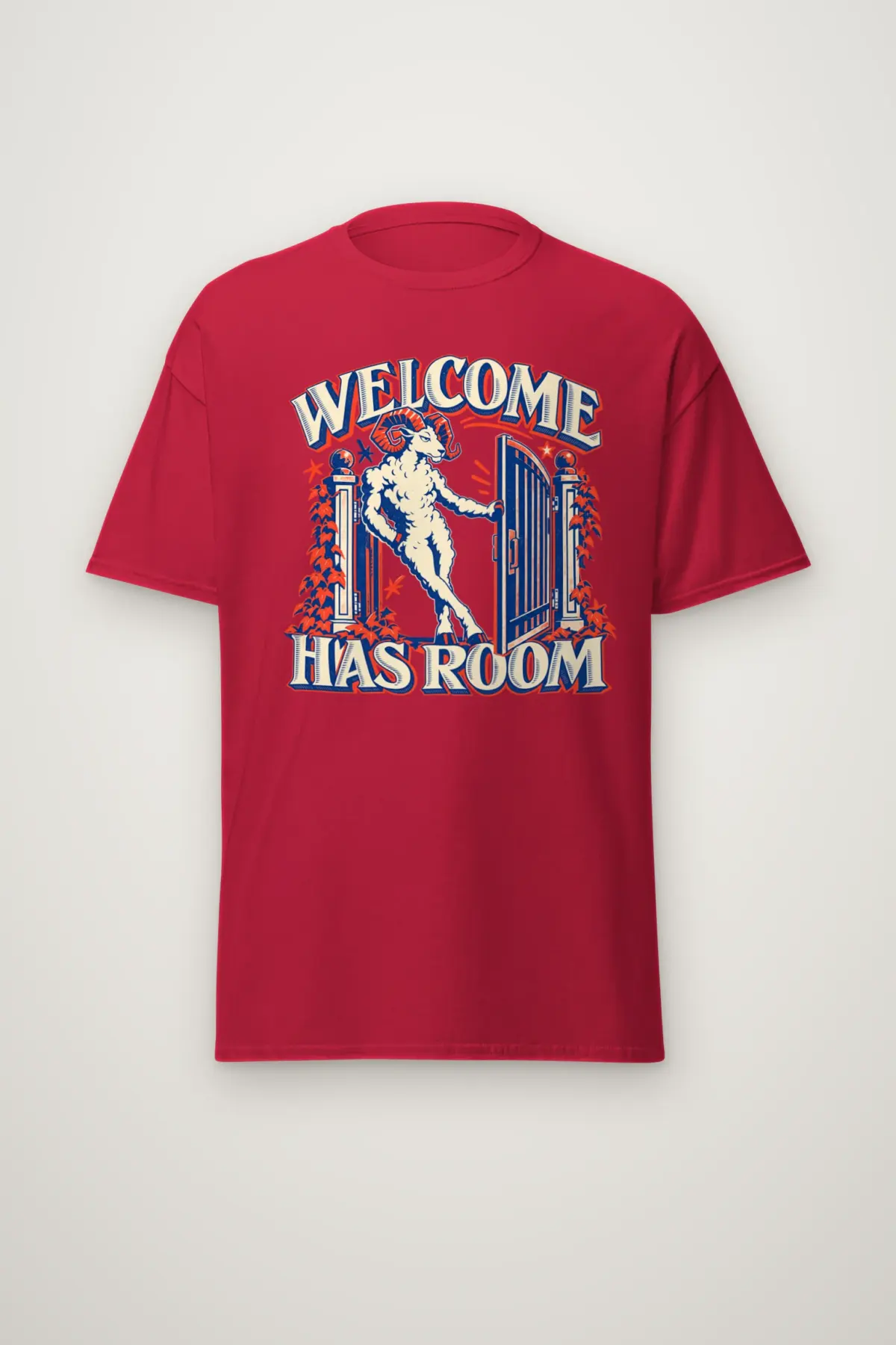 "Welcome Has Room" Heavyweight Unisex Crewneck T-shirt