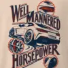 "Well Mannered Horsepower" Men's Oversized Heavyweight Crewneck T-Shirt