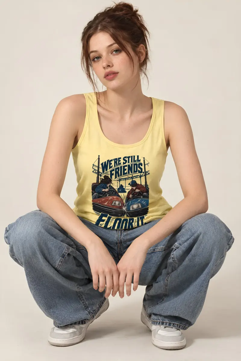 “We’re Still Friends Floor It” Unisex Jersey Tank