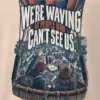 "We're Waving At People Who Can't See Us" Men's Oversized Heavyweight Crewneck T-Shirt
