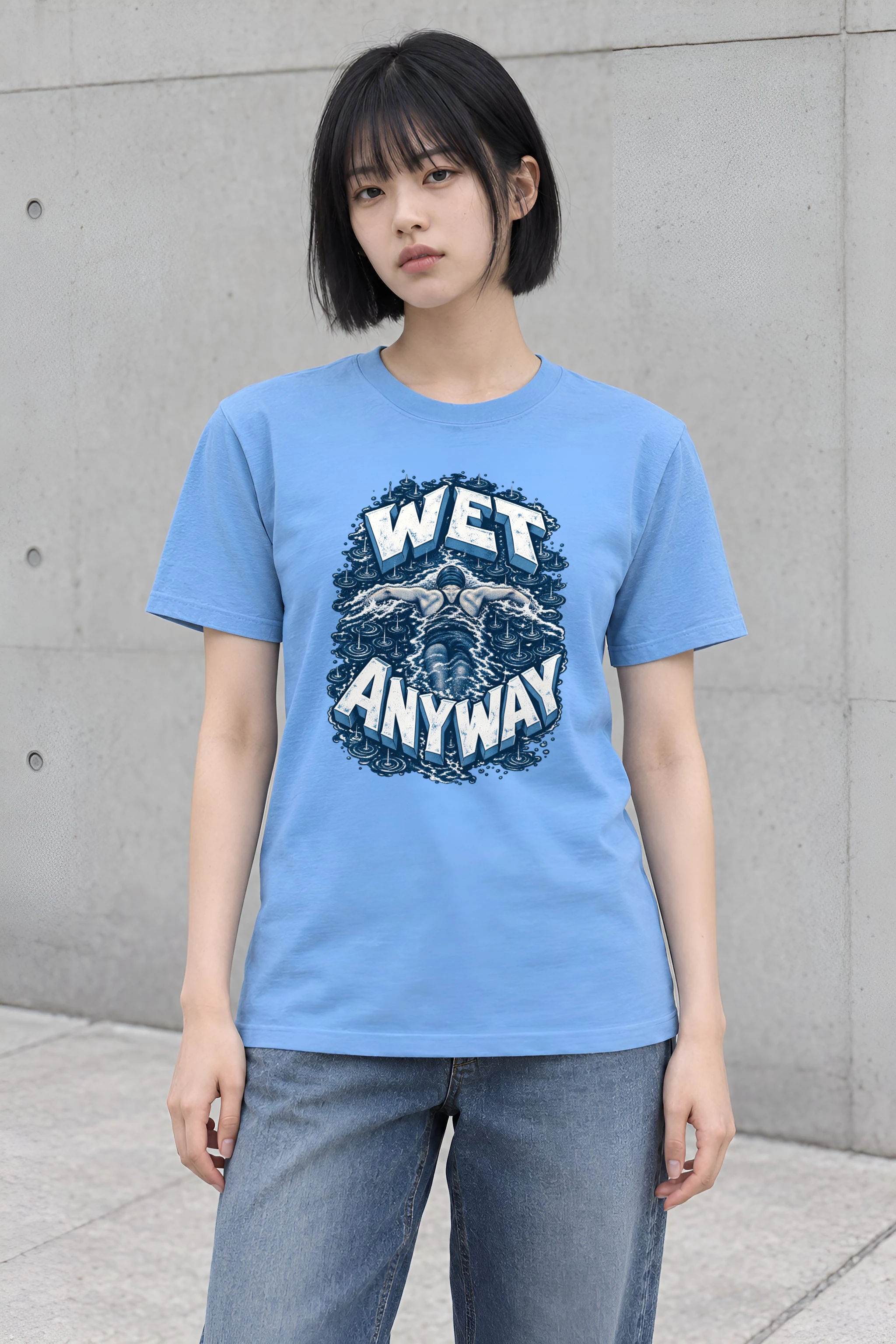 "Wet Anyway" Heavyweight Unisex Crewneck T-shirt