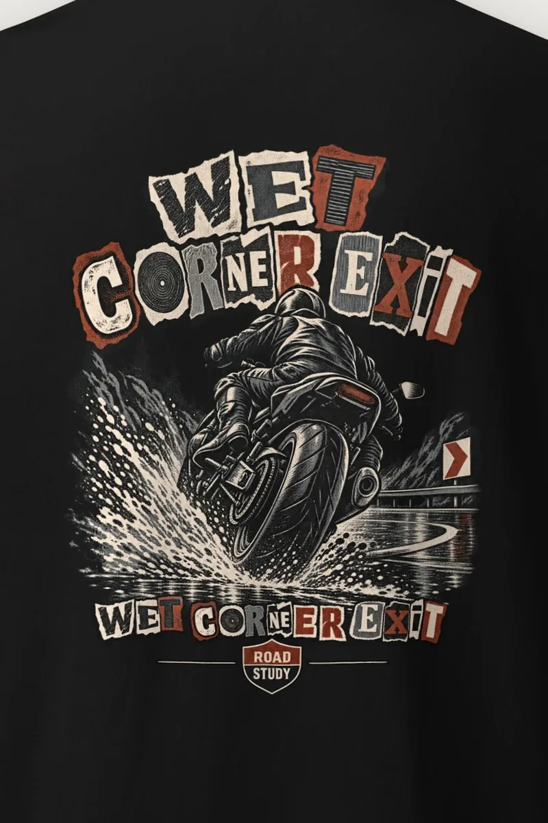 "Wet Corner Exit" Heavyweight Unisex Crewneck T-shirt - the graphic up close