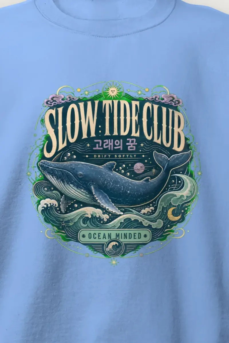 "Whale’s Dream" Heavy Blend Unisex Crewneck Sweatshirt - the graphic up close