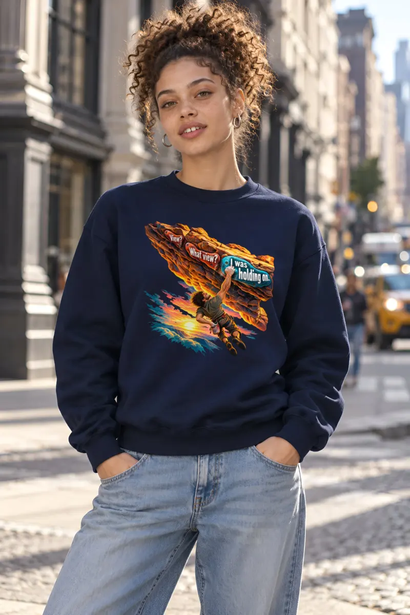 “What View I Was Holding On” Unisex Crewneck Sweatshirt