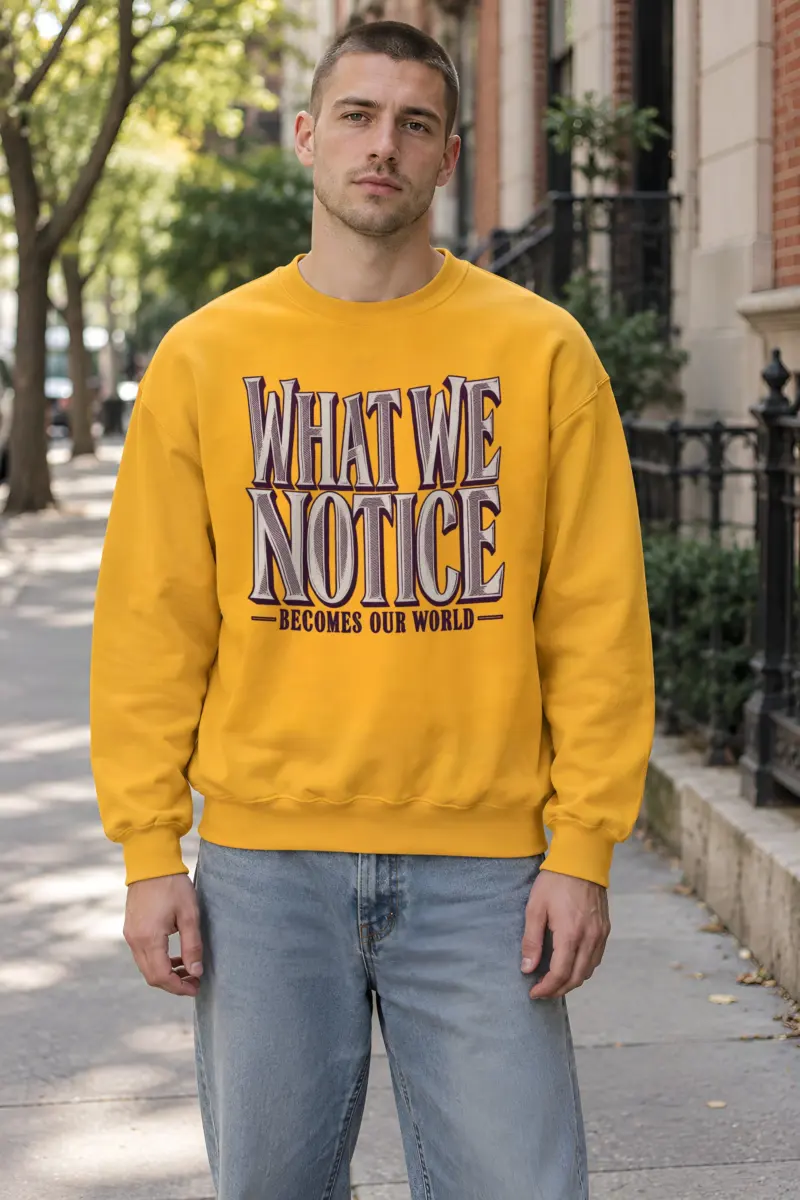 "What We Notice" Heavy Blend Unisex Crewneck Sweatshirt