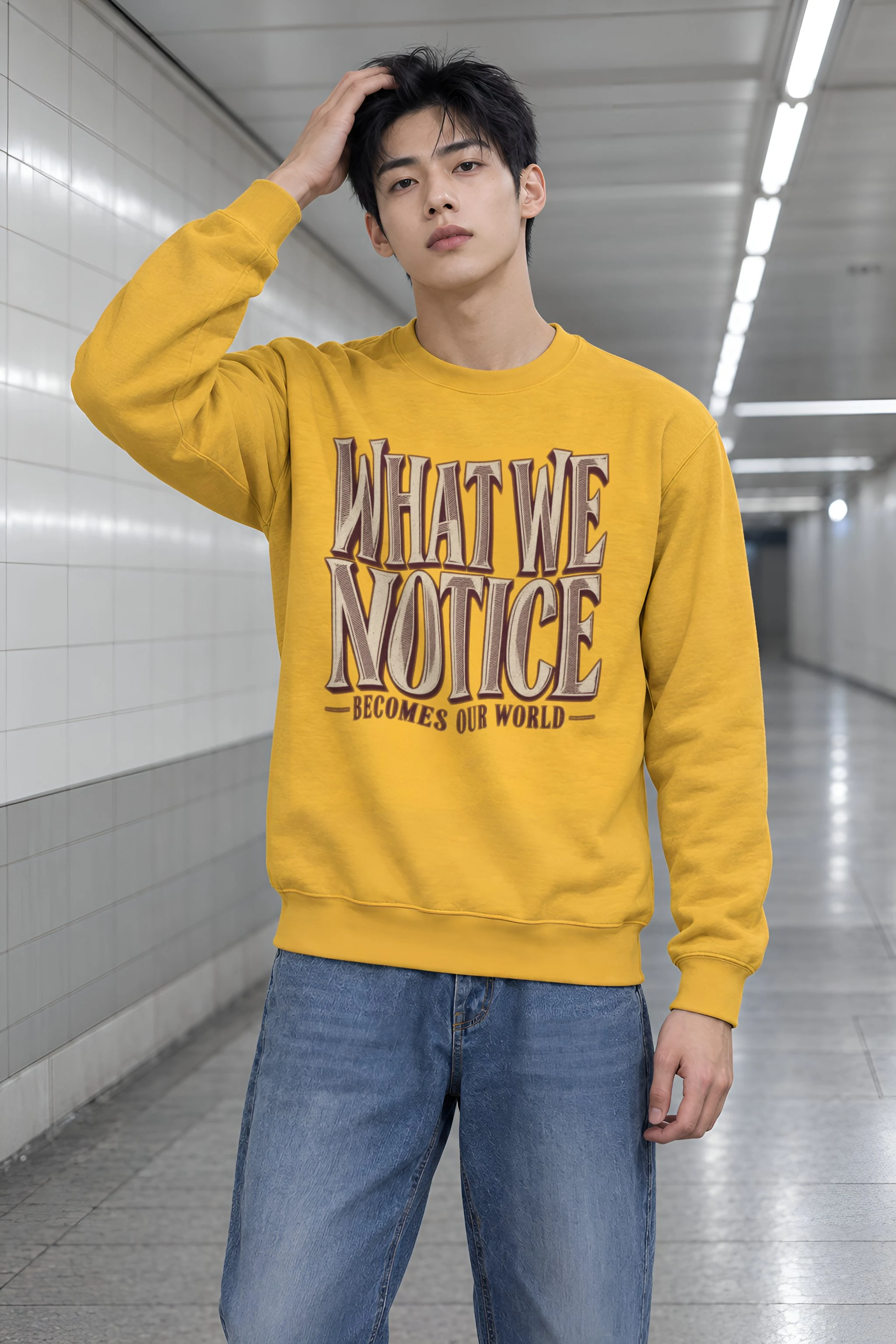 "What We Notice" Heavy Blend Unisex Crewneck Sweatshirt