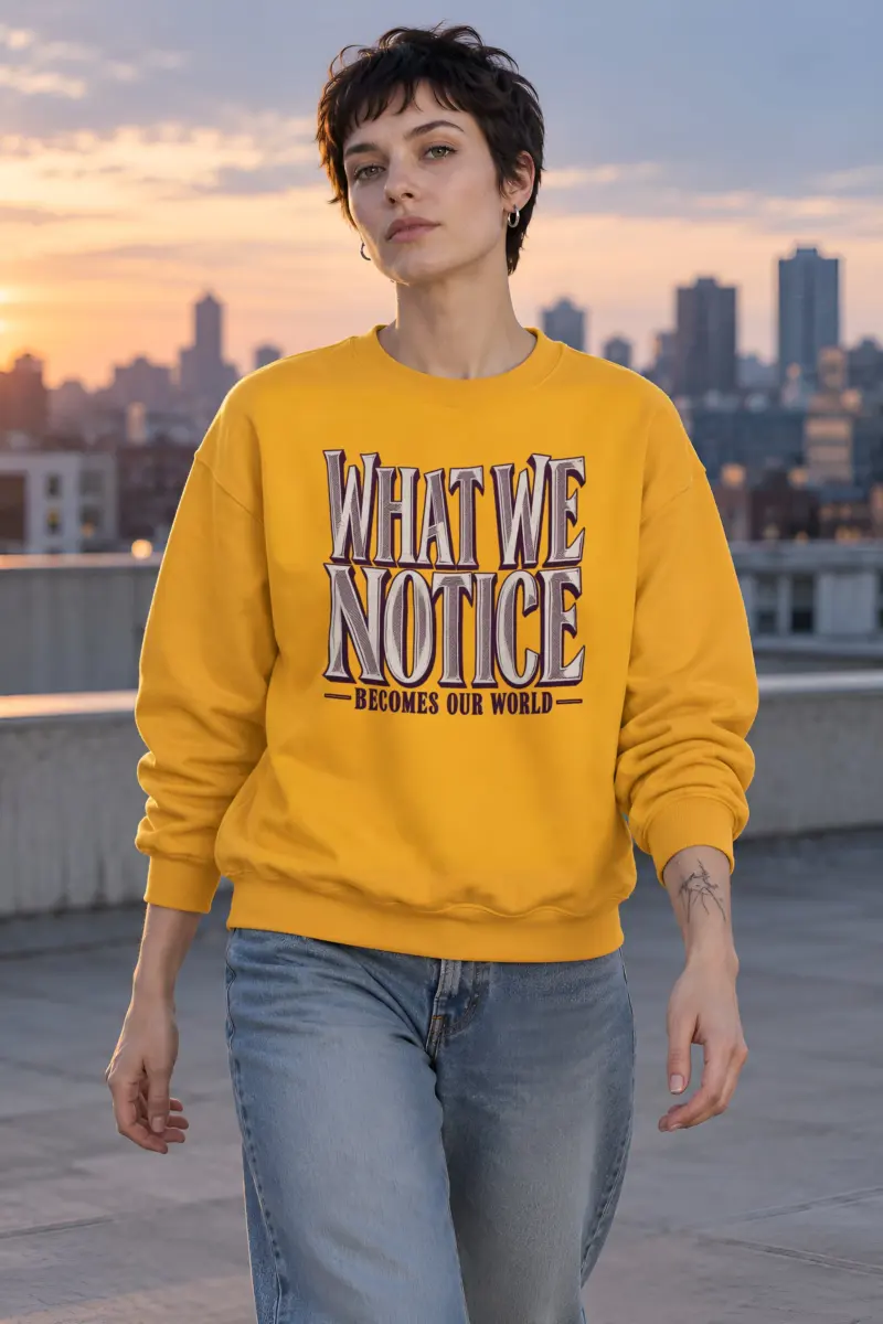 "What We Notice" Heavy Blend Unisex Crewneck Sweatshirt