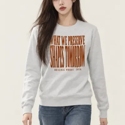 "What We Preserve Shapes Tomorrow" Heavy Blend Unisex Crewneck Sweatshirt