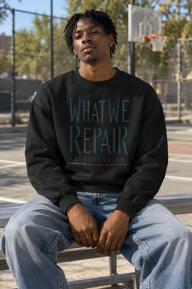 "What We Repair We Understand" Heavy Blend Unisex Crewneck Sweatshirt