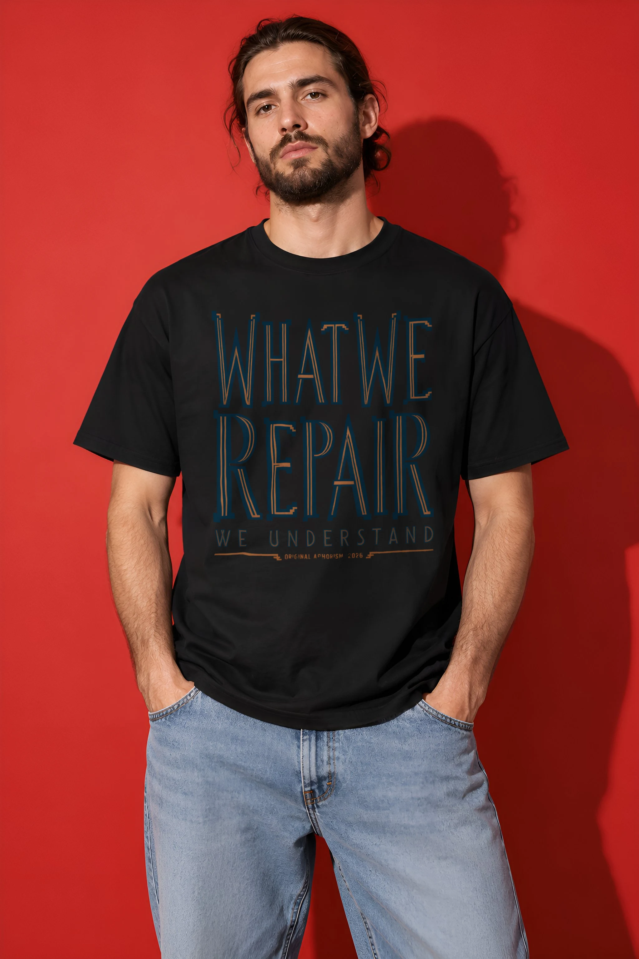"What We Repair We Understand" Heavyweight Unisex Crewneck T-shirt