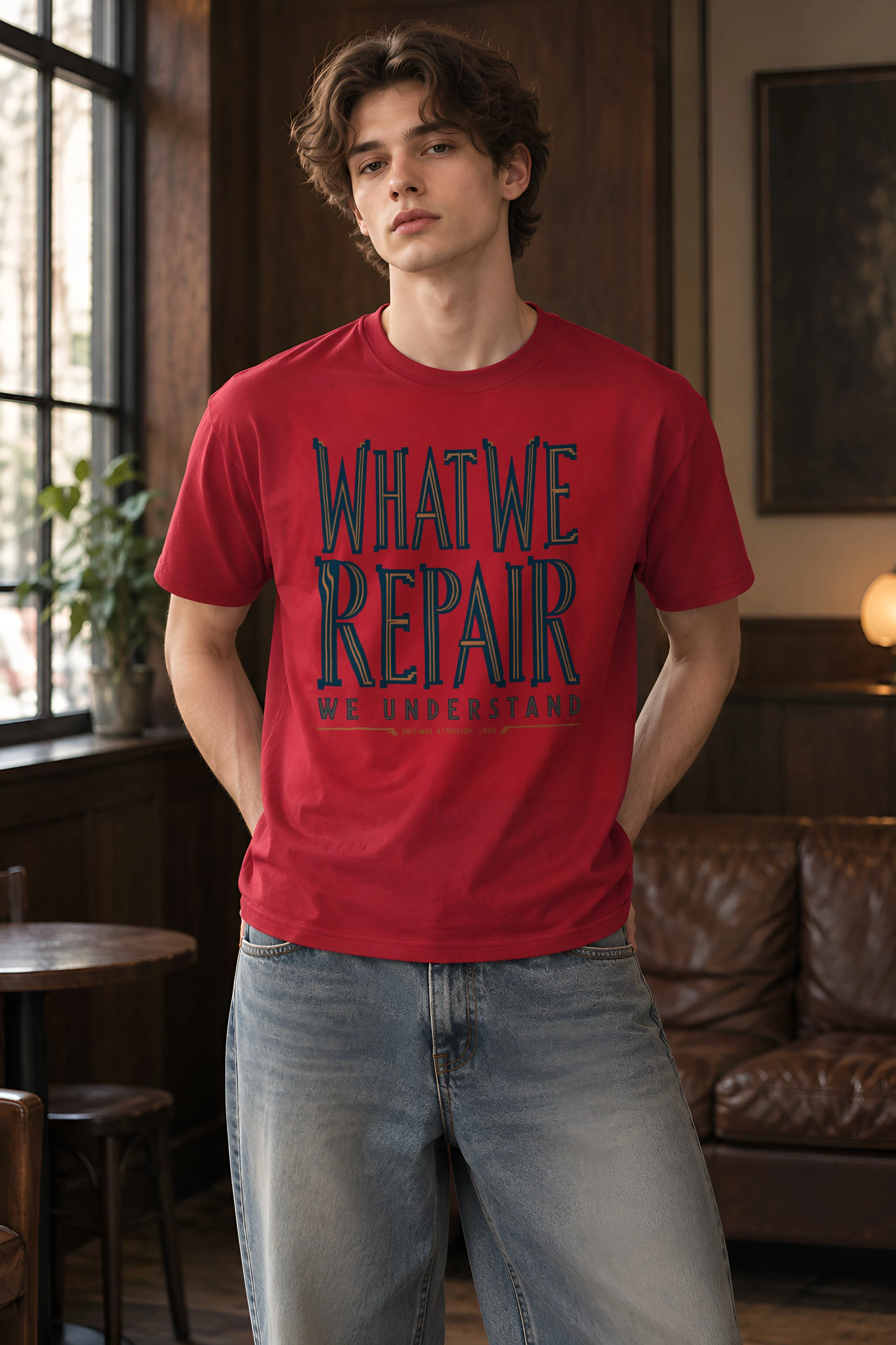 "What We Repair We Understand" Heavyweight Unisex Crewneck T-shirt