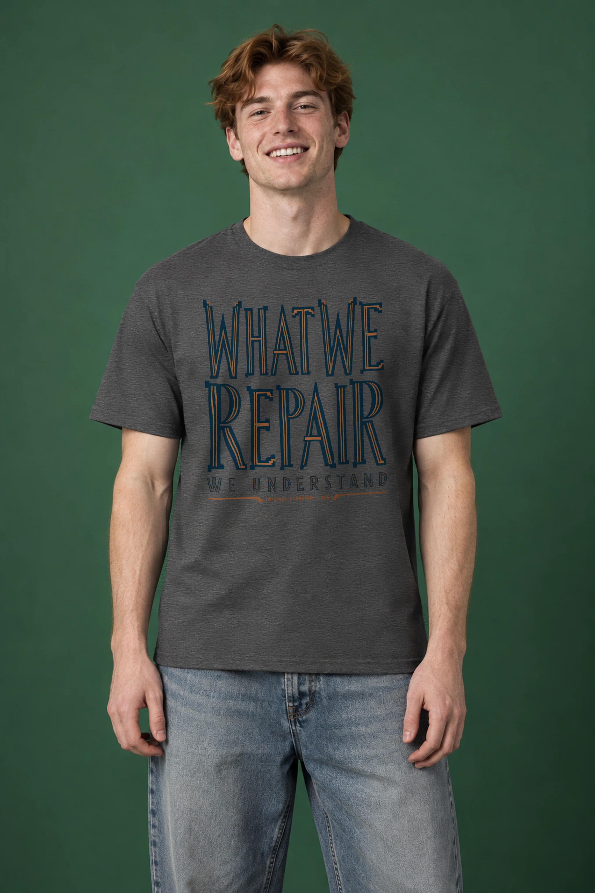 "What We Repair We Understand" Heavyweight Unisex Crewneck T-shirt