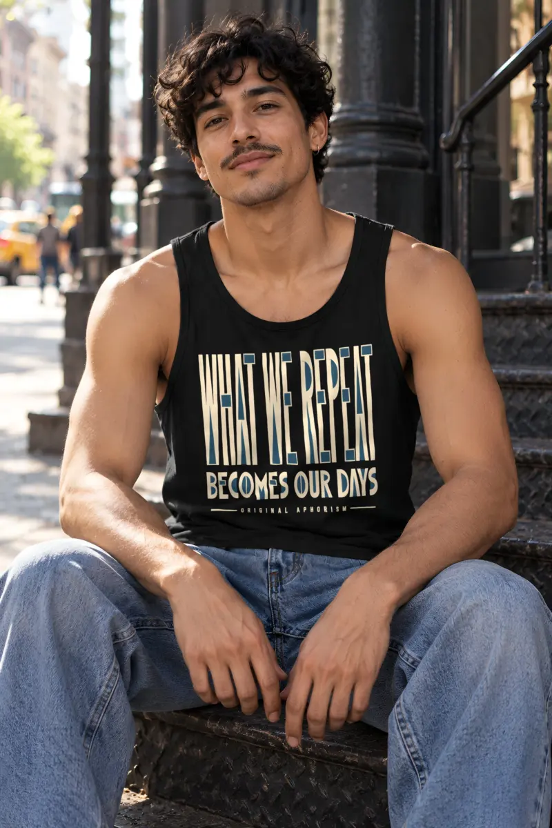"What We Repeat Becomes Our Days" Unisex Jersey Tank