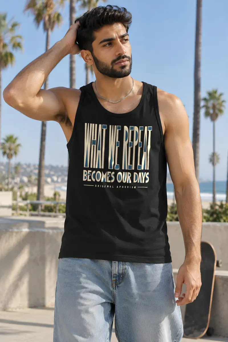 "What We Repeat Becomes Our Days" Unisex Jersey Tank