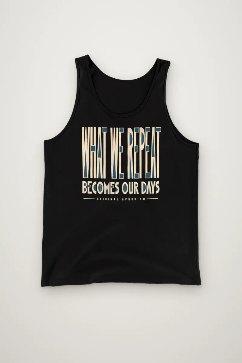 “What We Repeat Becomes Our Days” Unisex Jersey Tank