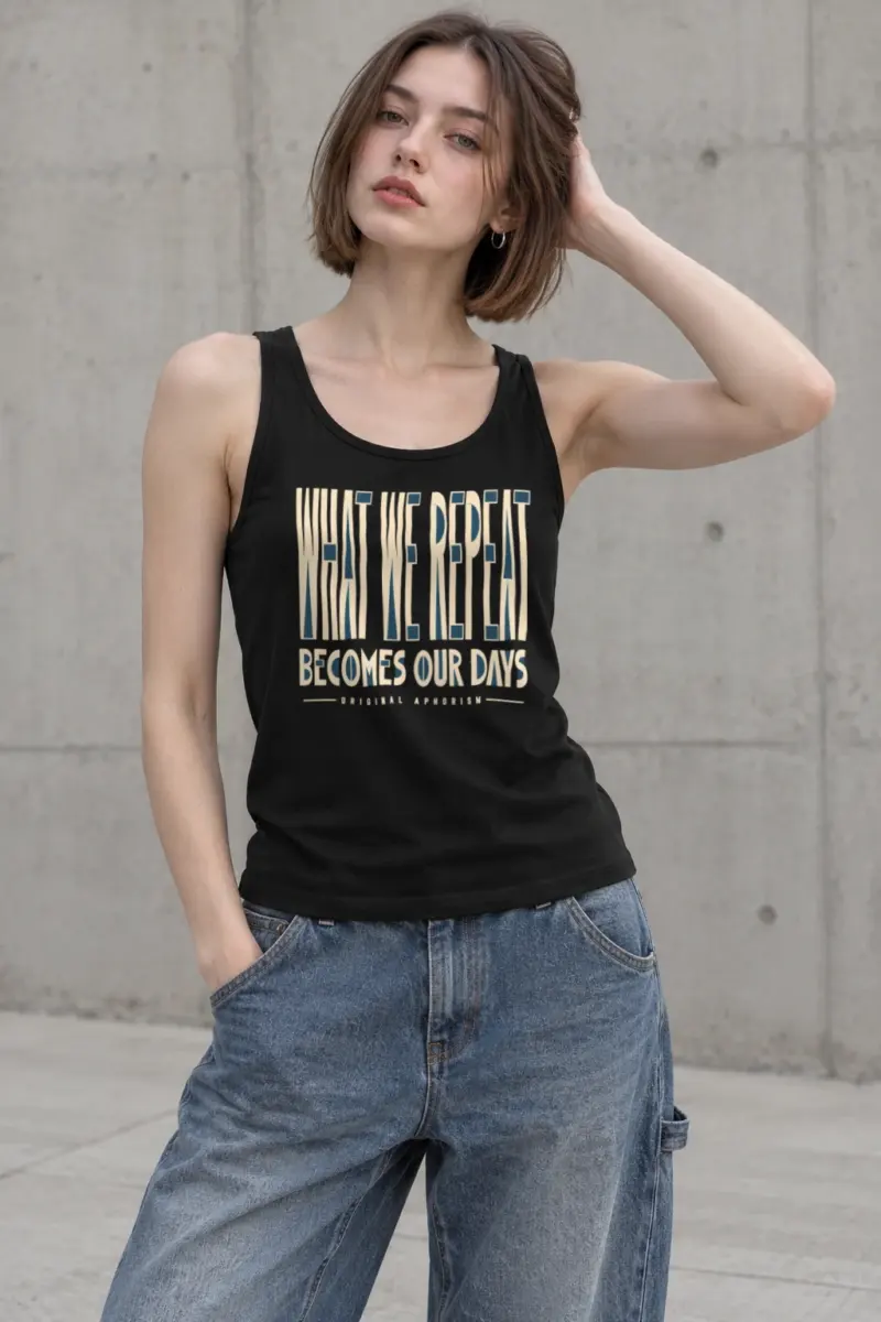 “What We Repeat Becomes Our Days” Unisex Jersey Tank
