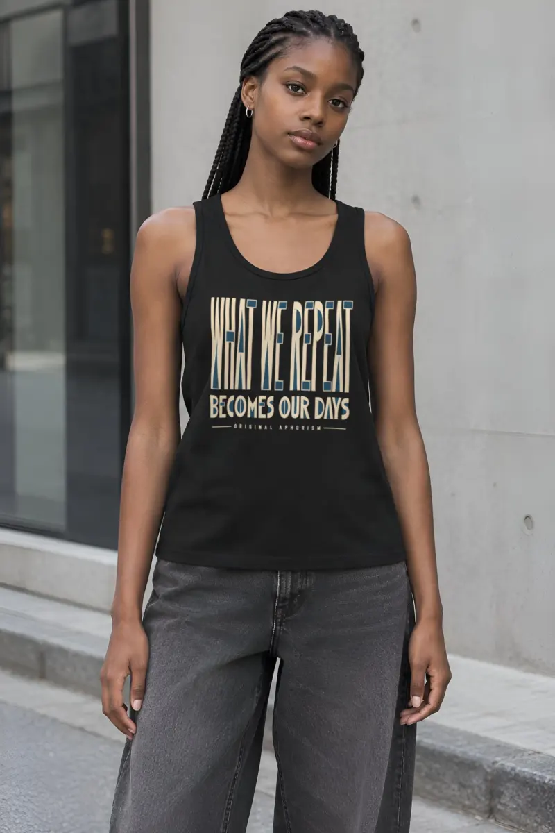 "What We Repeat Becomes Our Days" Unisex Jersey Tank