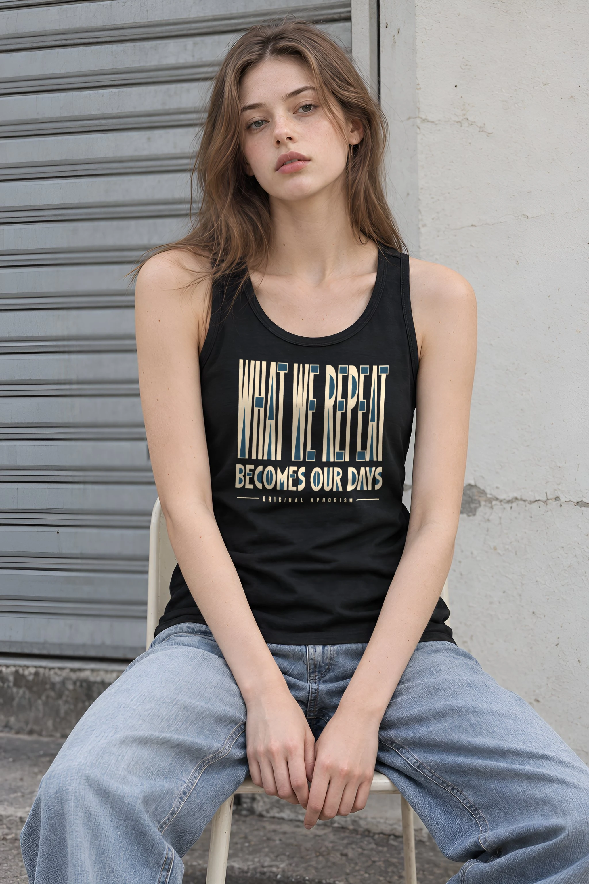 "What We Repeat Becomes Our Days" Unisex Jersey Tank