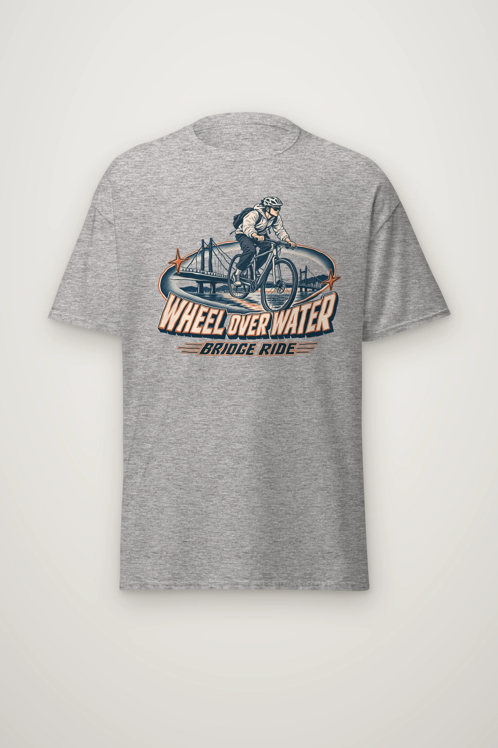 "Wheel Over Water" Heavyweight Unisex Crewneck T-shirt