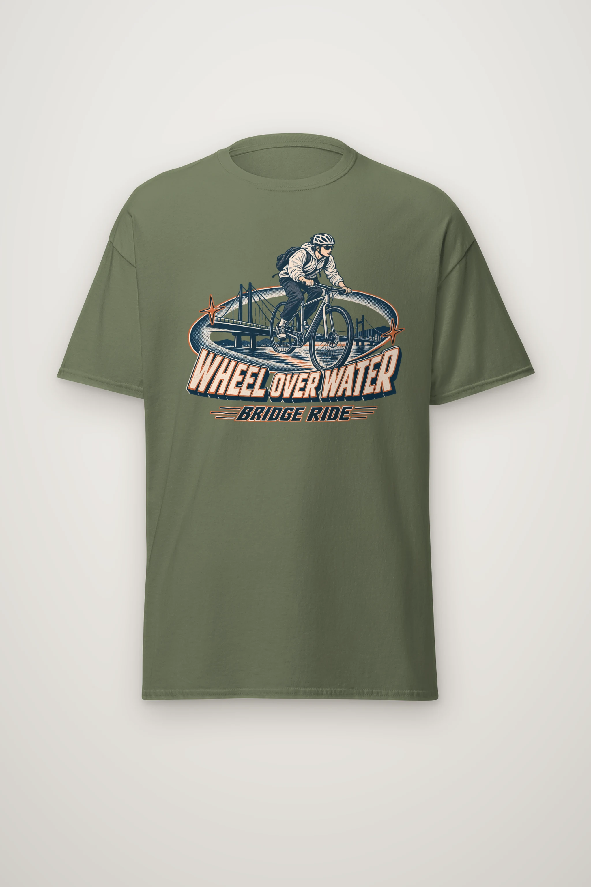 "Wheel Over Water" Heavyweight Unisex Crewneck T-shirt