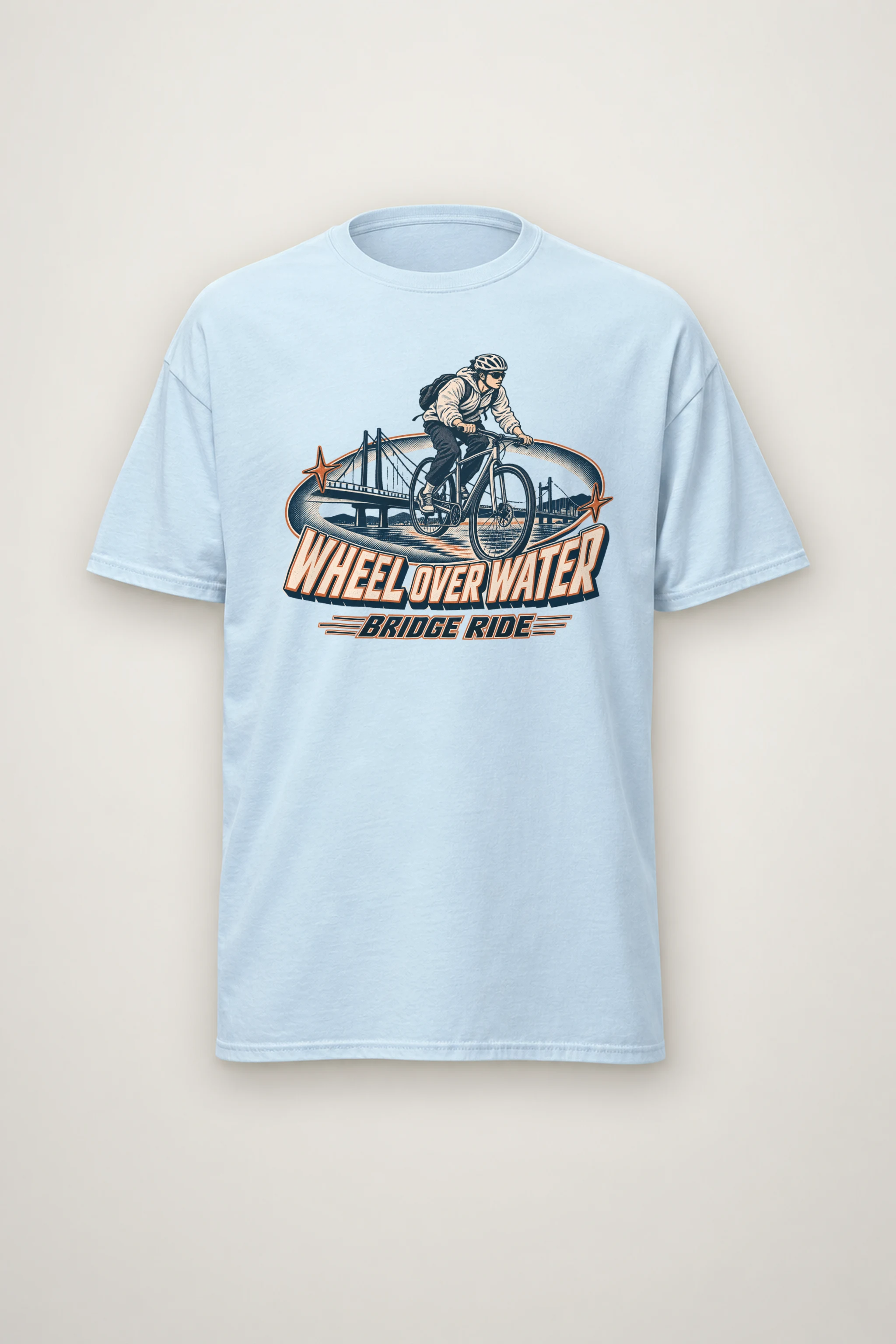 "Wheel Over Water" Heavyweight Unisex Crewneck T-shirt