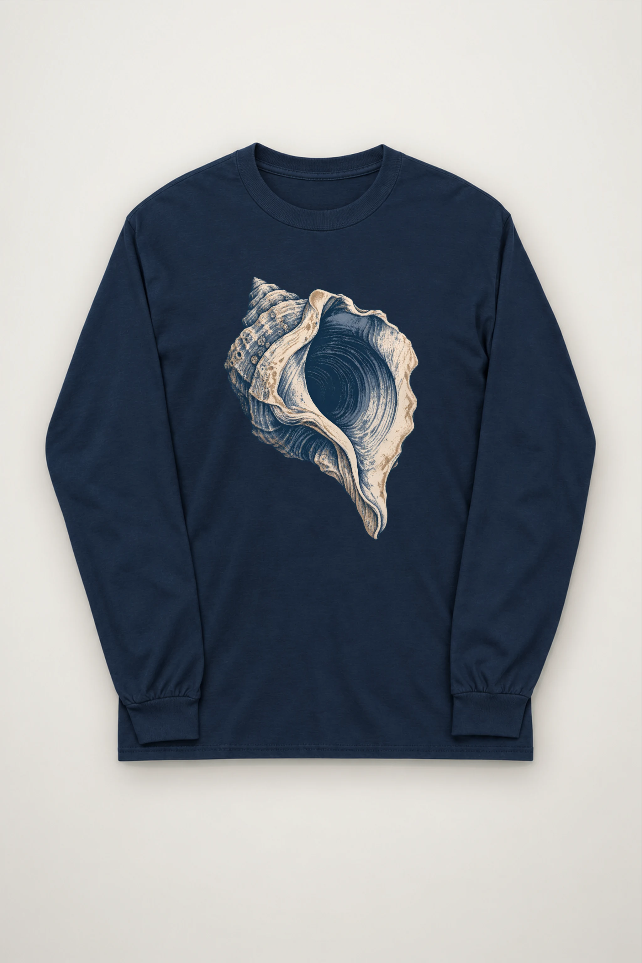 "Whelk Shell Engraving" Unisex Longsleeve T-shirt