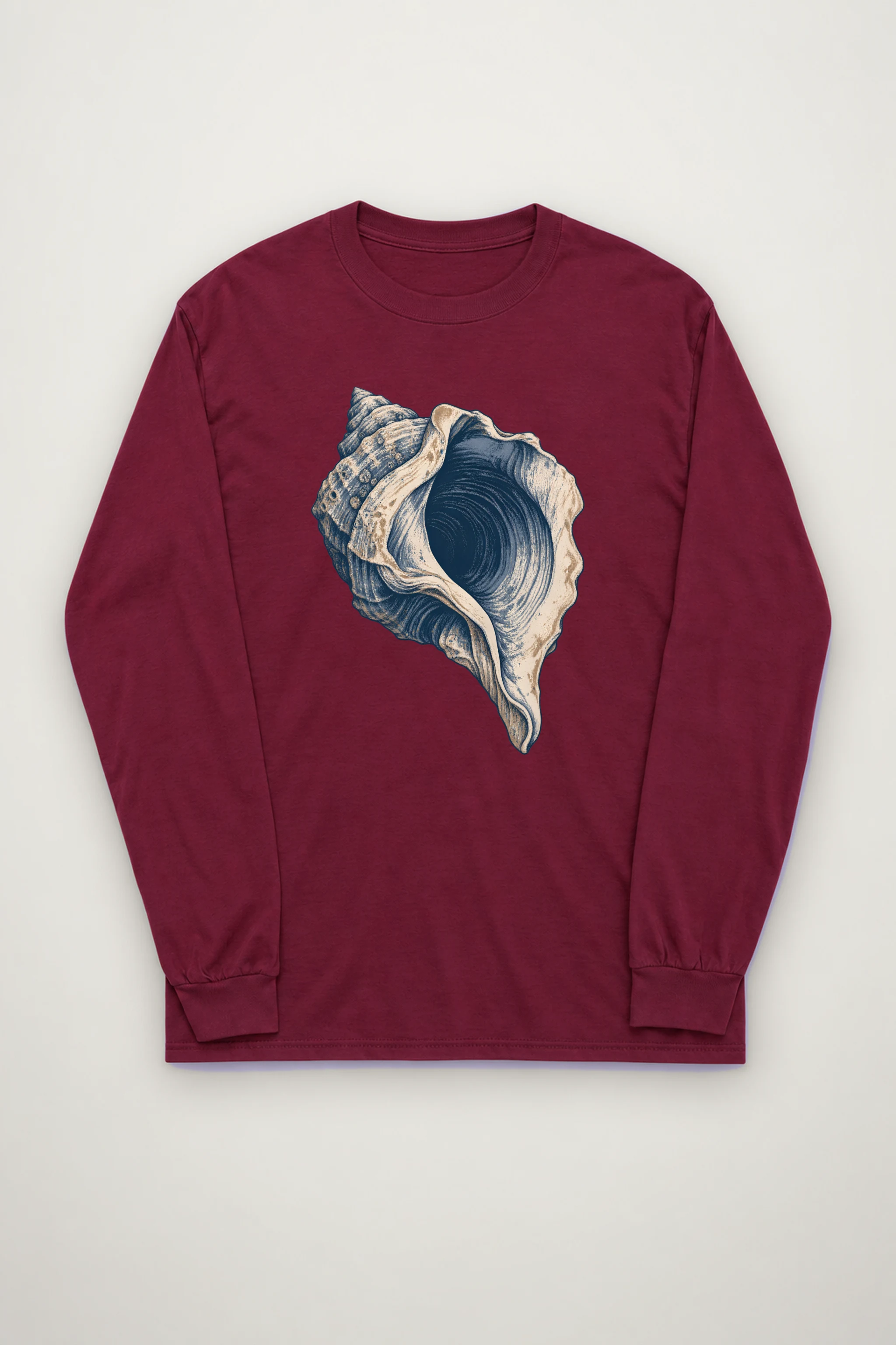 "Whelk Shell Engraving" Unisex Longsleeve T-shirt