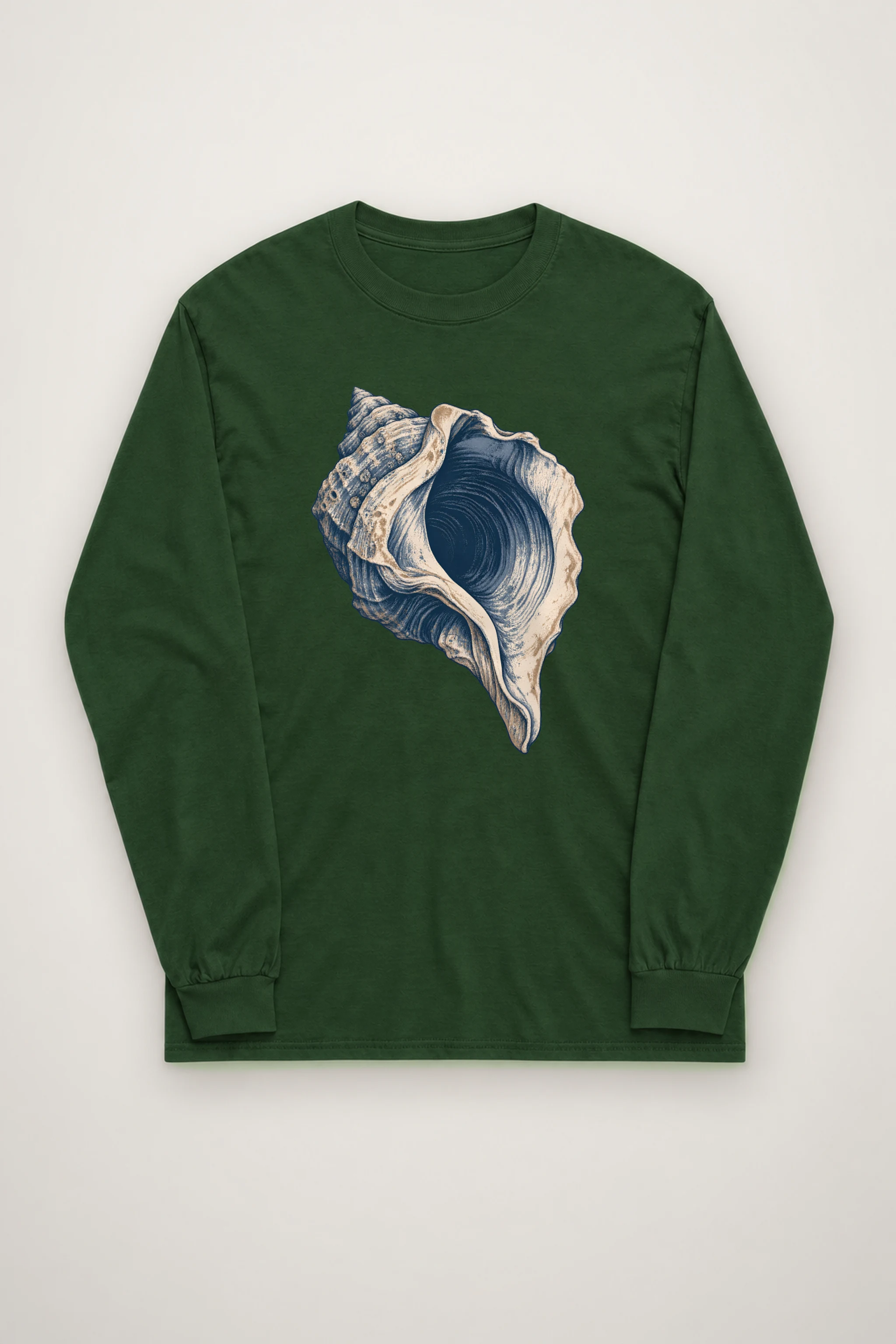 "Whelk Shell Engraving" Unisex Longsleeve T-shirt