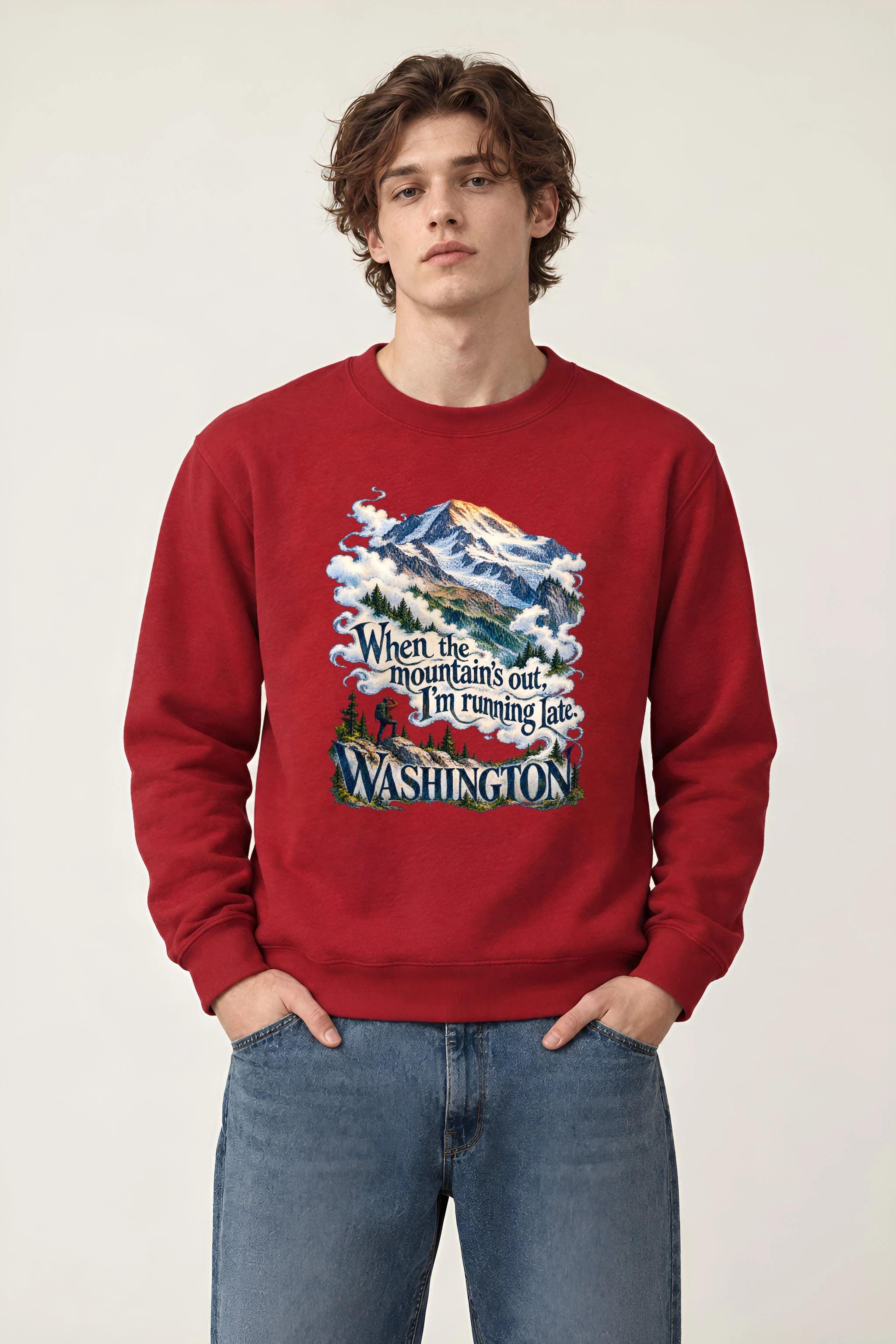 "When the Mountain's Out" Unisex Crewneck Sweatshirt