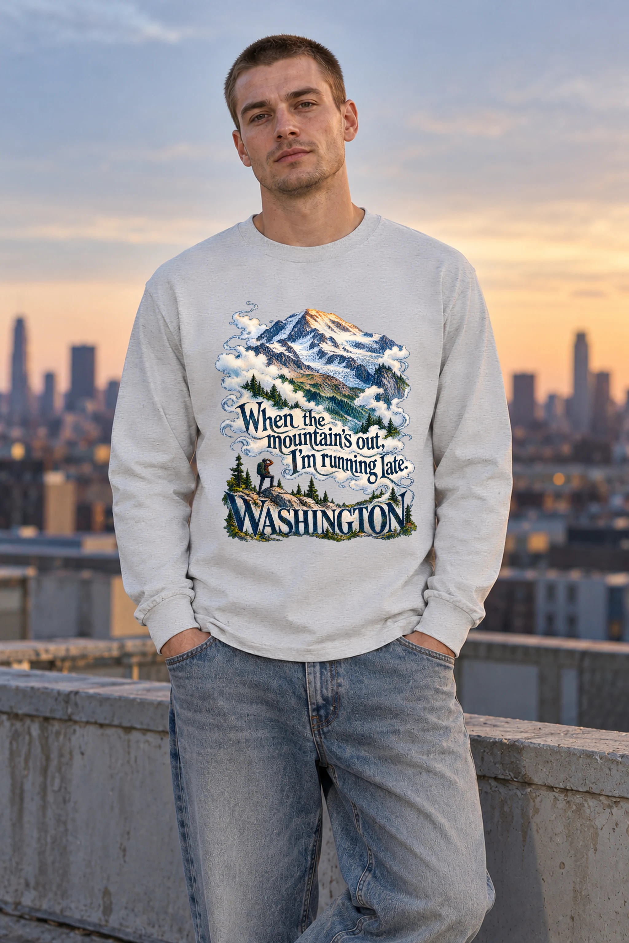 "When the Mountain's Out" Unisex Longsleeve T-shirt