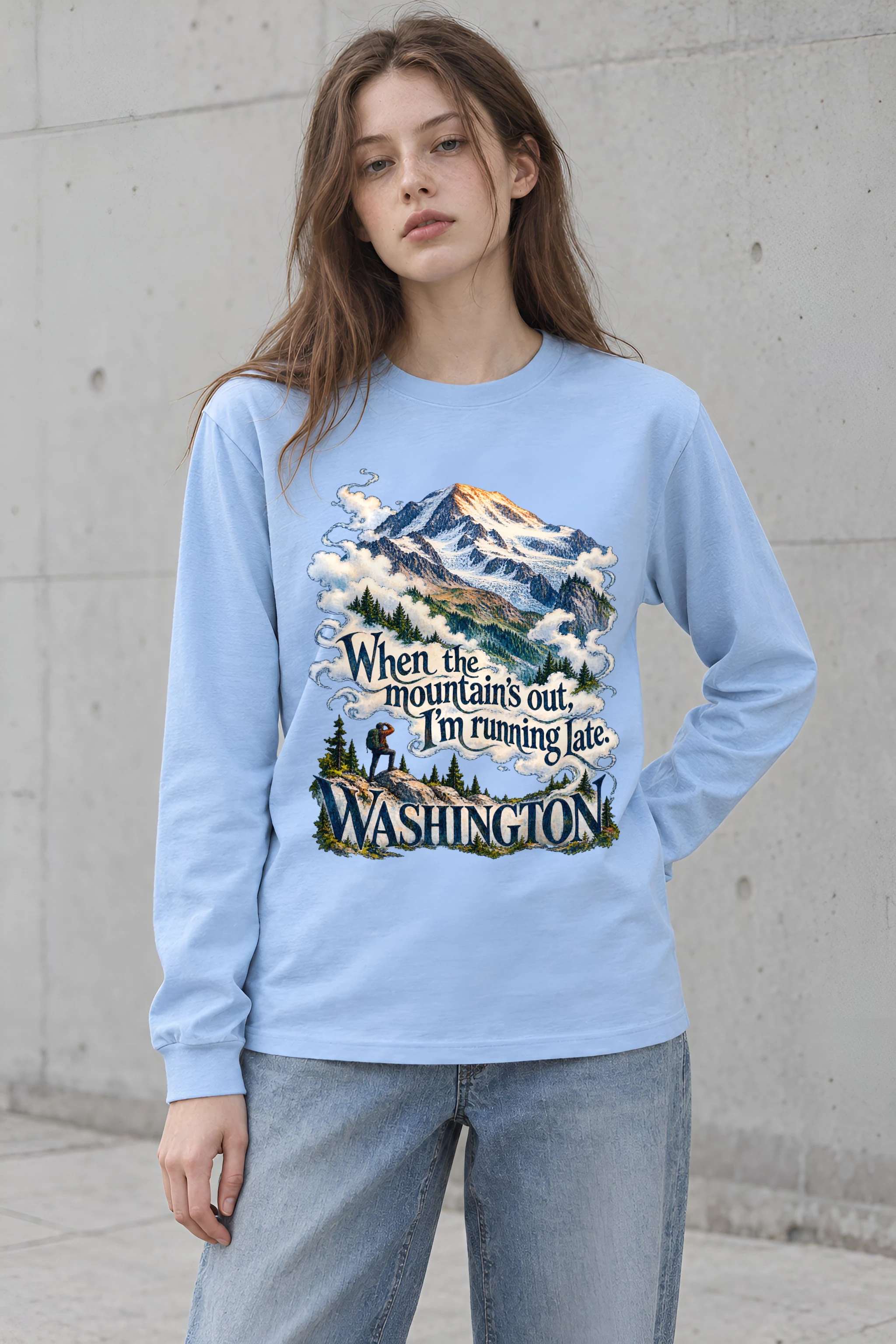 "When the Mountain's Out" Unisex Longsleeve T-shirt