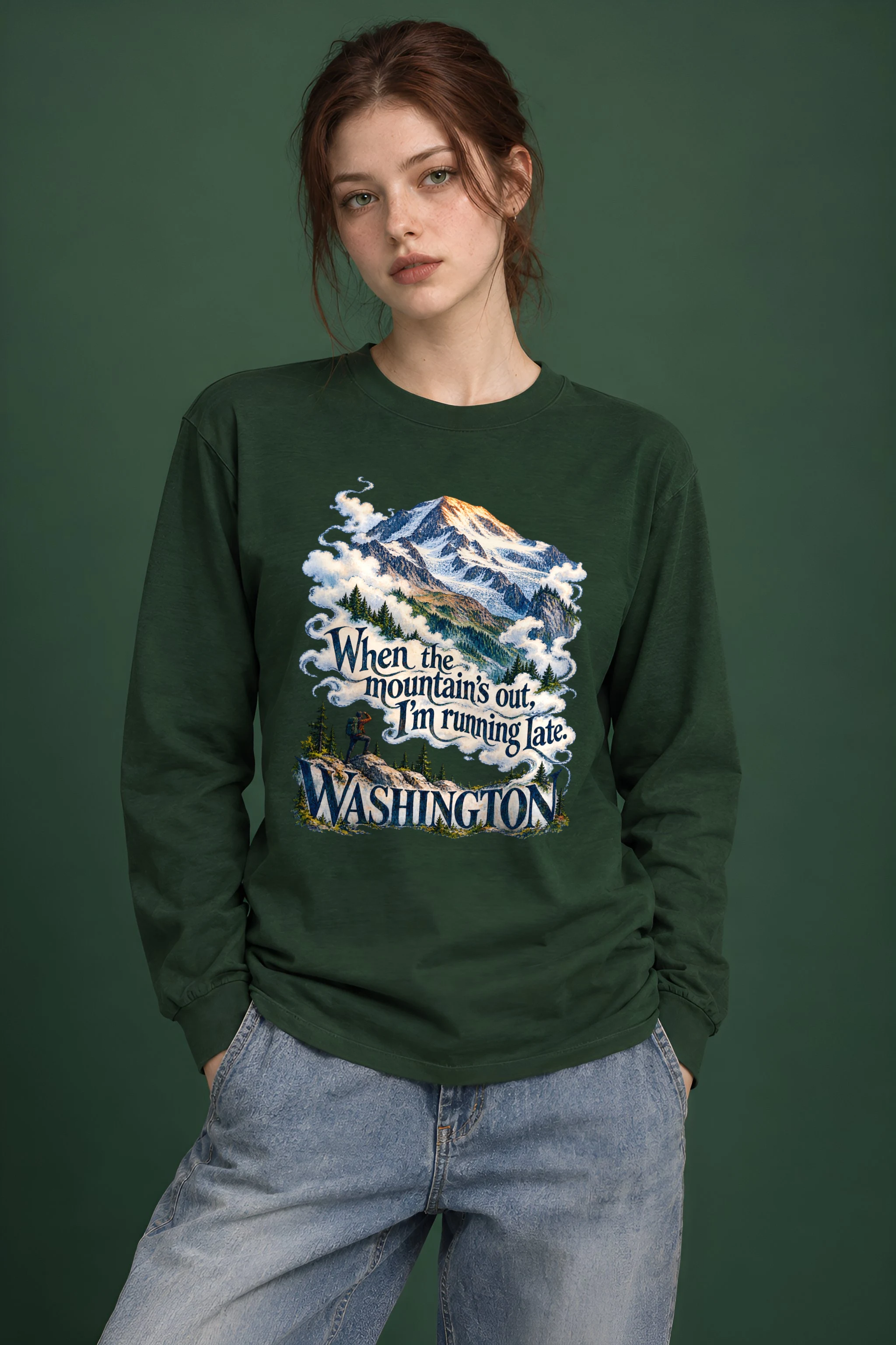 "When the Mountain's Out" Unisex Longsleeve T-shirt
