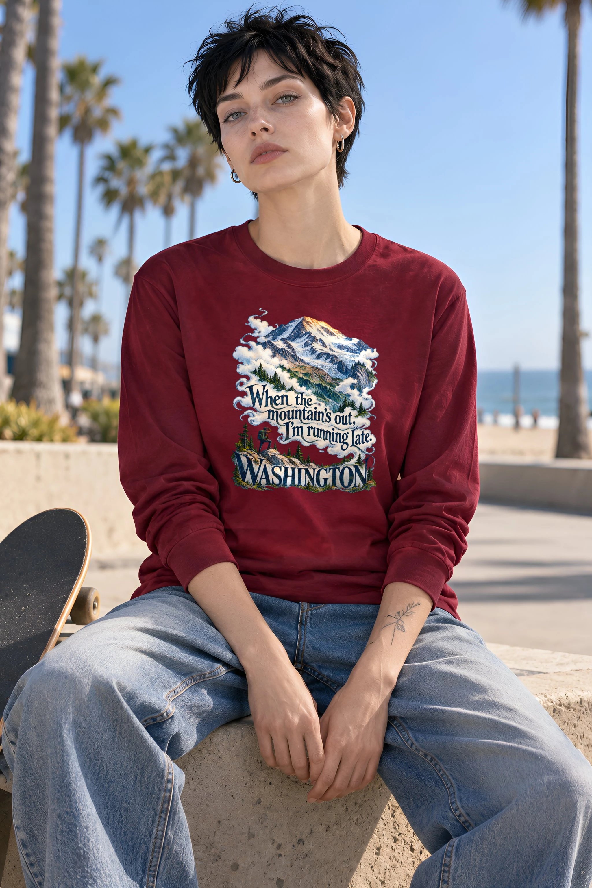 "When the Mountain's Out" Unisex Longsleeve T-shirt