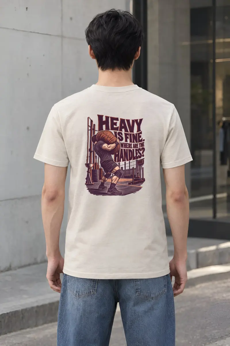 “Where Are the Handles?” Heavyweight Unisex Crewneck T-shirt