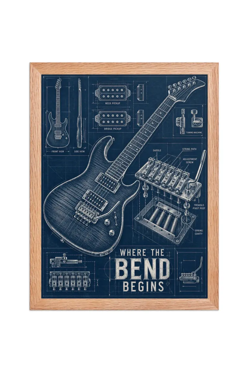 “Where the Bend Begins” Premium Wooden Framed Poster