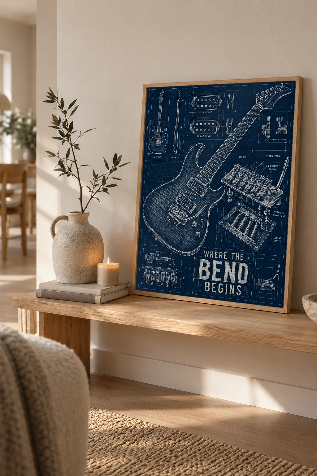 "Where the Bend Begins" Premium Wooden Framed Poster