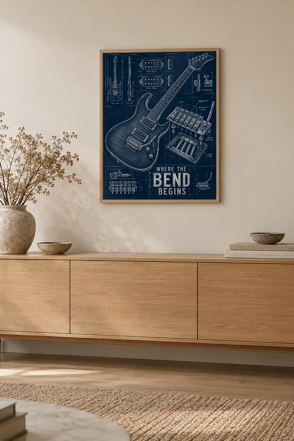 "Where the Bend Begins" Premium Wooden Framed Poster