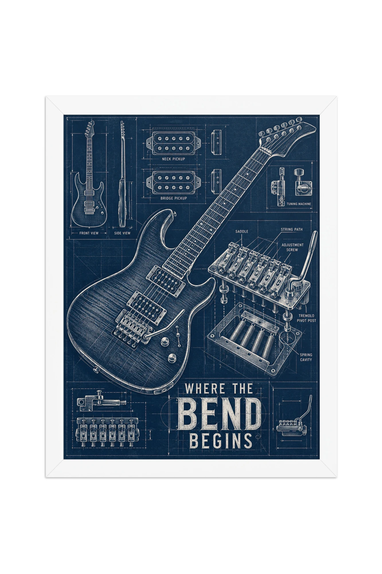 "Where the Bend Begins" Premium Wooden Framed Poster