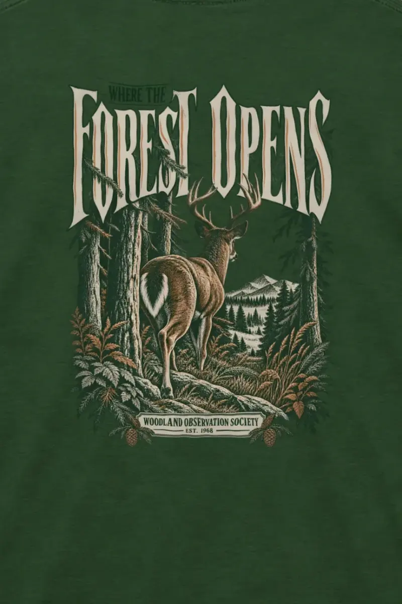 "Where the Forest Opens" Unisex Longsleeve T-shirt - the graphic up close