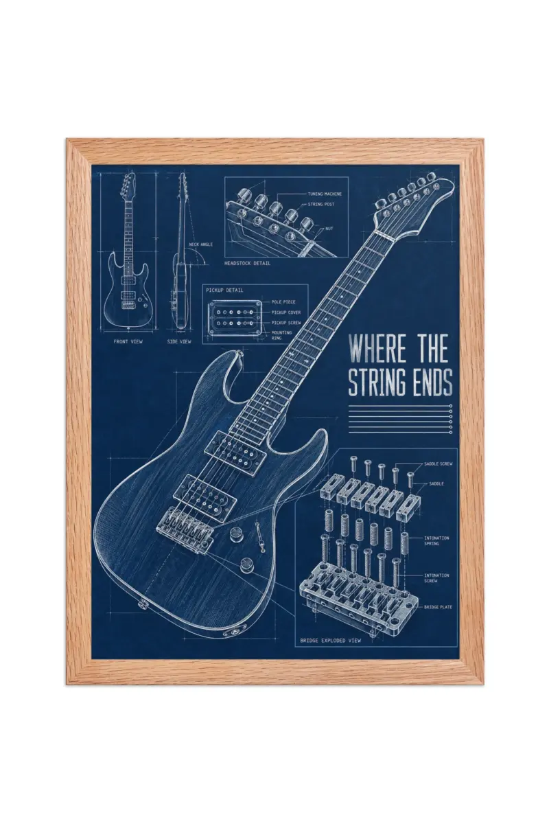 “Where the String Ends” Premium Wooden Framed Poster