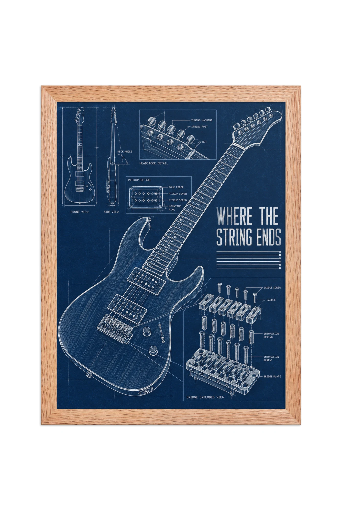 "Where the String Ends" Premium Wooden Framed Poster
