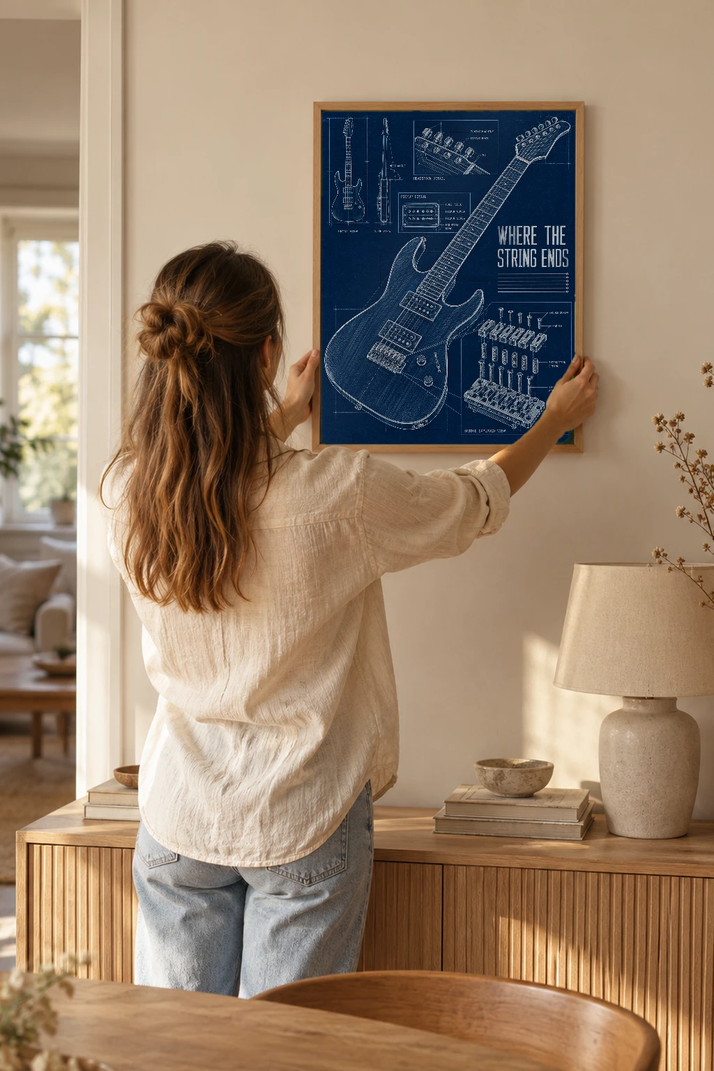 "Where the String Ends" Premium Wooden Framed Poster